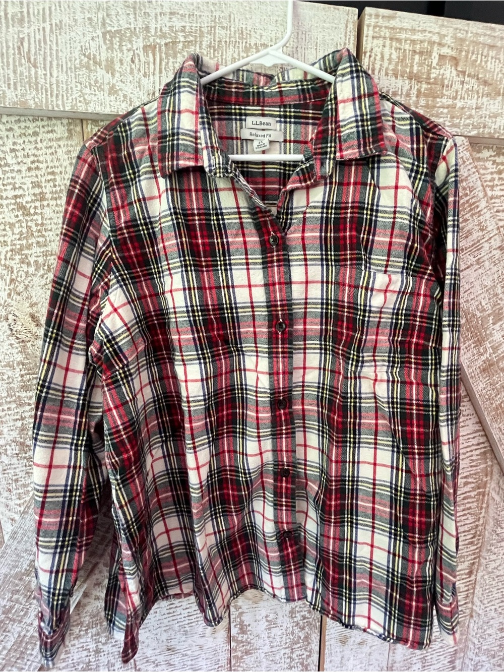 L.L. Bean Women’s Relaxed Fit Red Plaid Flannel Shirt 2XL